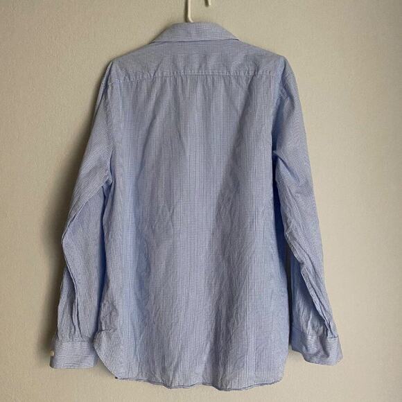 ❤️ Michael Kors sz 17.5 Men 100% cotton long sleeve blue dress button shirt‎ - Picture 3 of 9